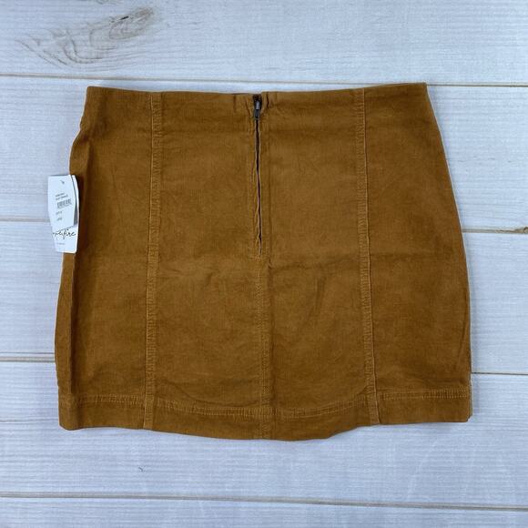 Love Fire Mini Skirt Juniors Size L Rust Orange Corduroy Stretch Back Zip NWT - Picture 10 of 12